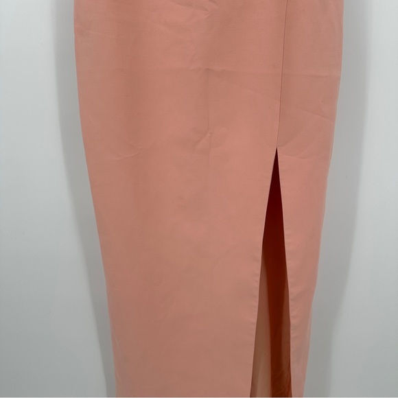 Likely Peach Shania Gown size 4 Ruffle Off the Shoulder Side Slit - Picture 7 of 13